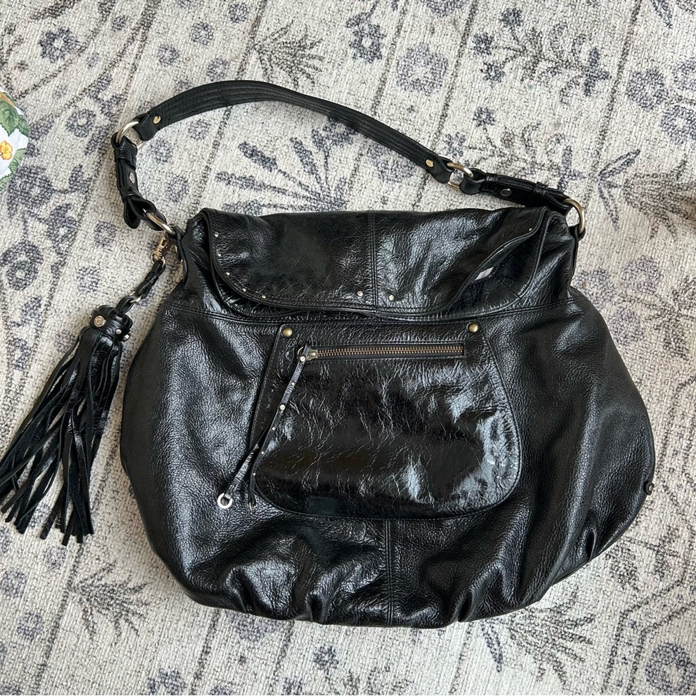 Hayden-Harnett Havana black leather bag